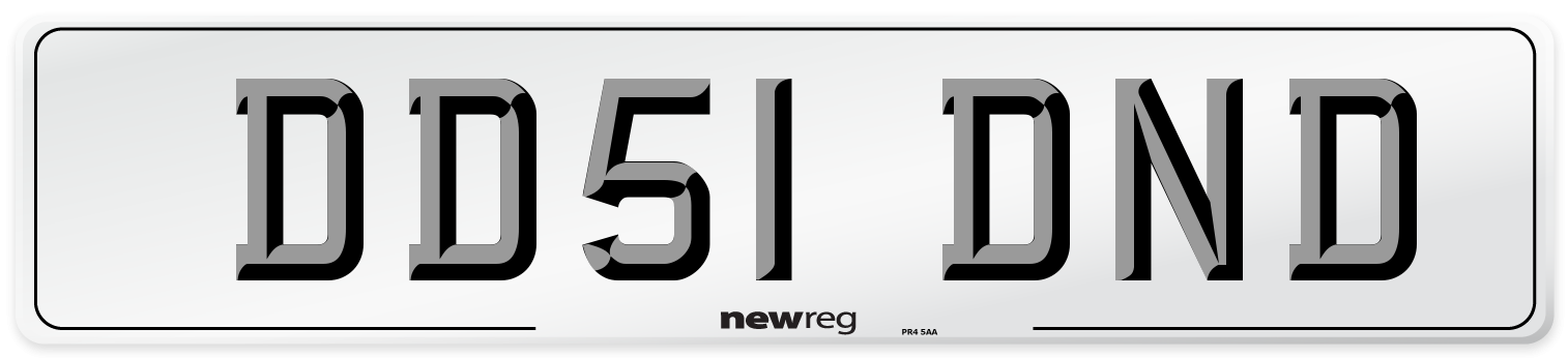 DD51 DND Number Plate from New Reg
